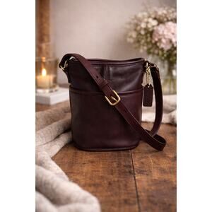 RARE Coach MINI Mahogany Bleecker Leather Bucket Bag